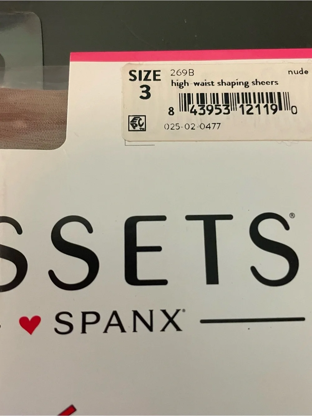 Assets by Spanx High-Waist Shaping Sheers Nude pantyhose nylons tights size 3